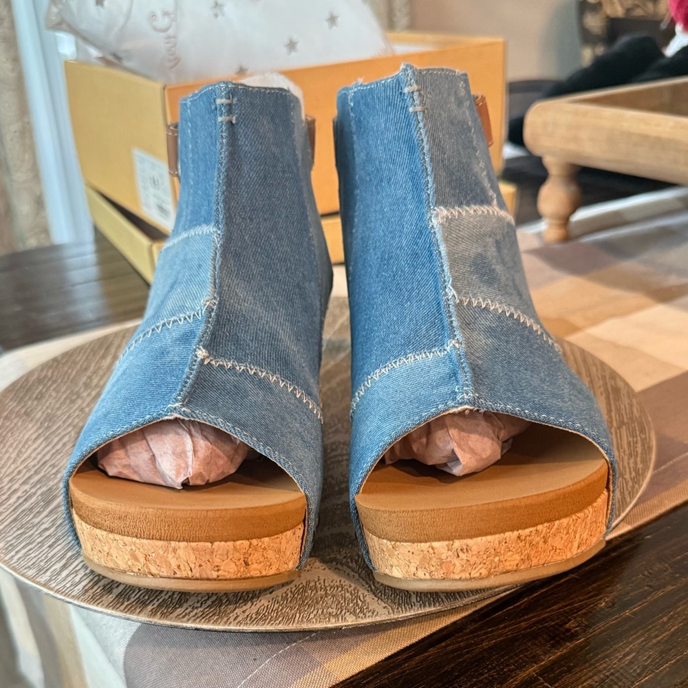 Very G Lala Denim Wedges New - Picture 6 of 10